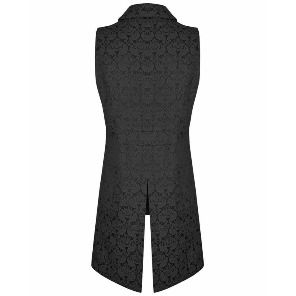 Women's Double Breasted Governor Vest Waistcoat Brocade Gothic Steampunk - Picture 2 of 4